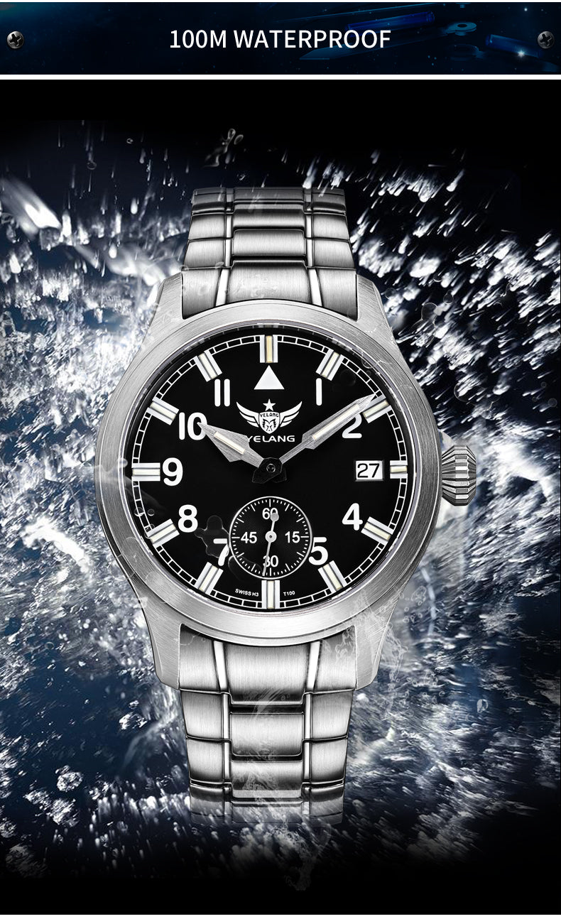 Yelang V1023 Men Watch 42mm Japanese VL58 Movement Pilot Men's Quartz Watch 10ATM 100m Waterproof Luminous Sports Watch Sapphire