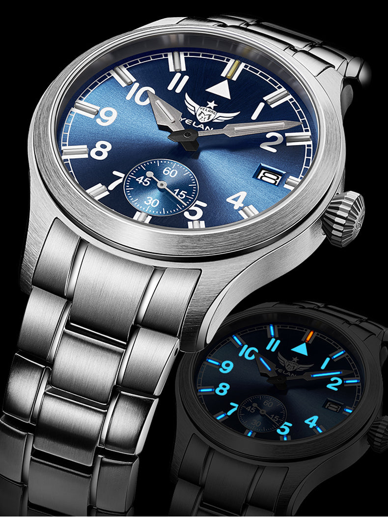 Yelang V1023 Men Watch 42mm Japanese VL58 Movement Pilot Men's Quartz Watch 10ATM 100m Waterproof Luminous Sports Watch Sapphire