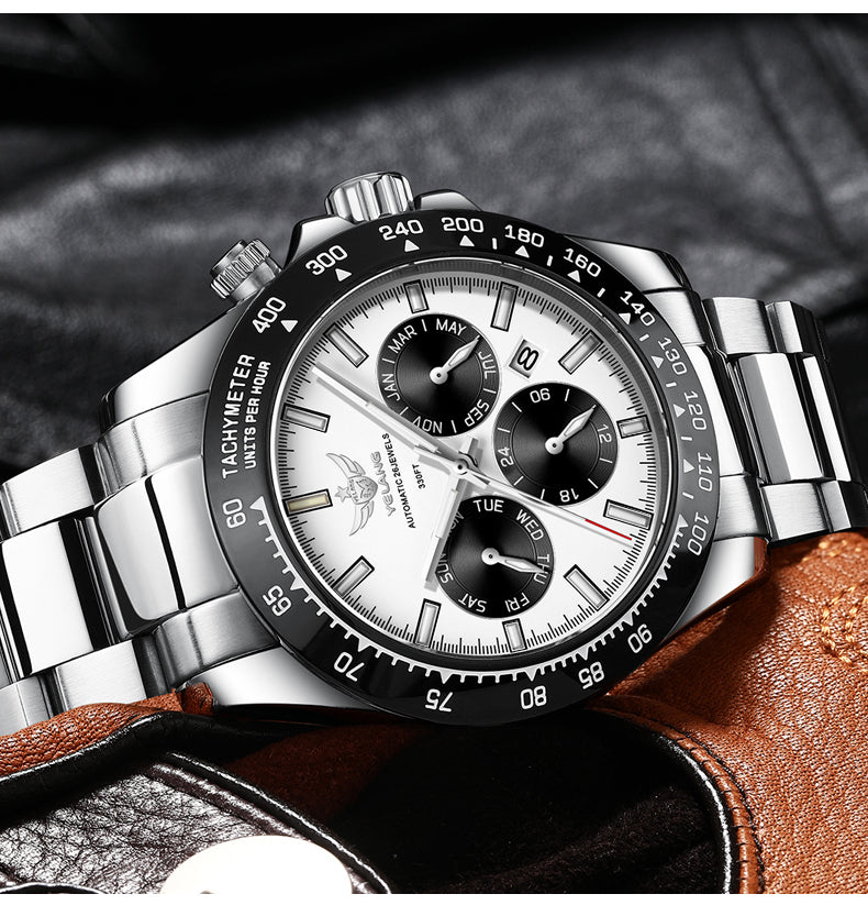 V1033 Multi-Function Automatic Watch | Miyota 9120 Movement, Sapphire Crystal, Exhibition Case Back