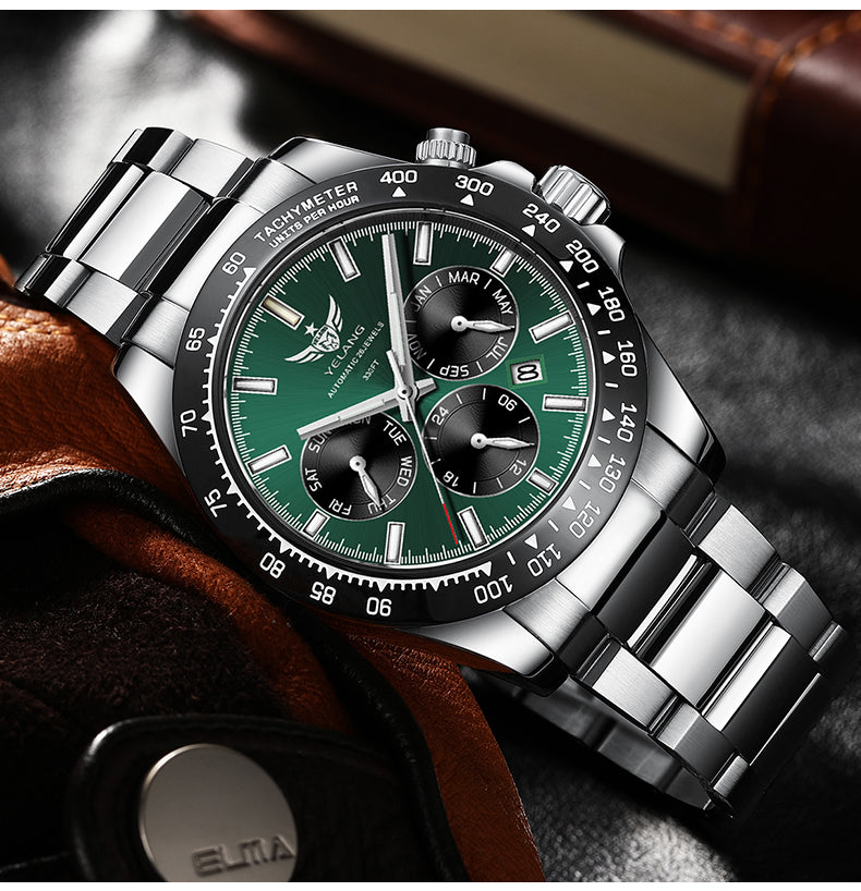 V1033 Multi-Function Automatic Watch | Miyota 9120 Movement, Sapphire Crystal, Exhibition Case Back