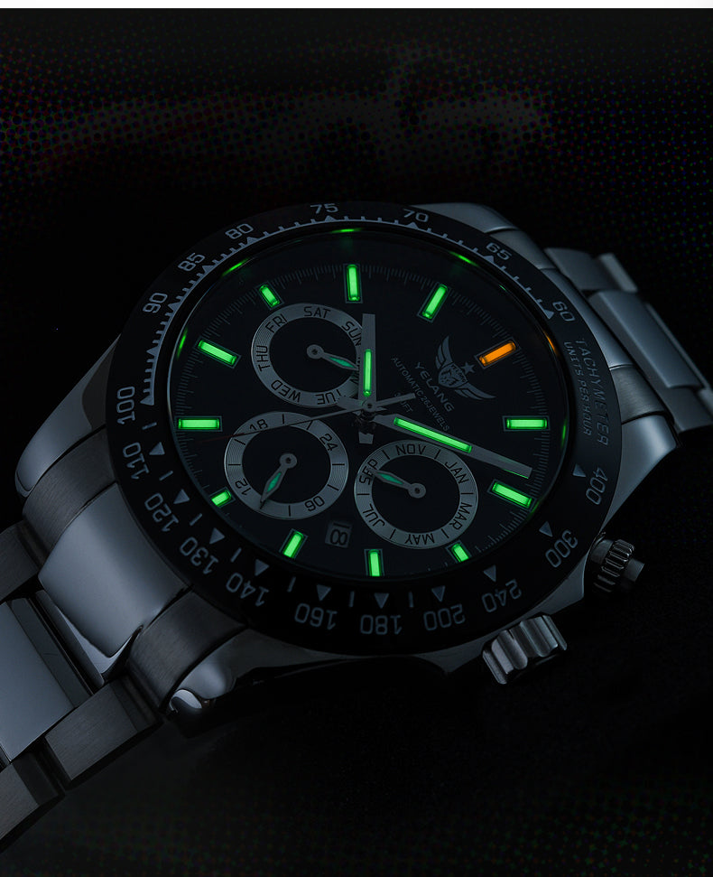 V1033 Multi-Function Automatic Watch | Miyota 9120 Movement, Sapphire Crystal, Exhibition Case Back