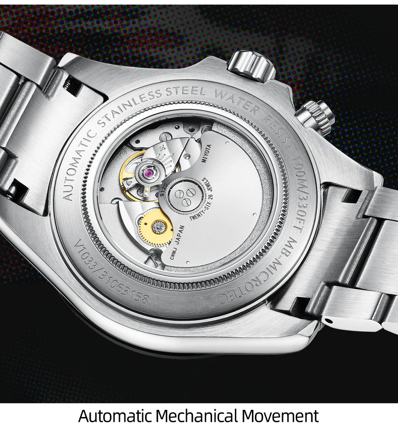V1033 Multi-Function Automatic Watch | Miyota 9120 Movement, Sapphire Crystal, Exhibition Case Back