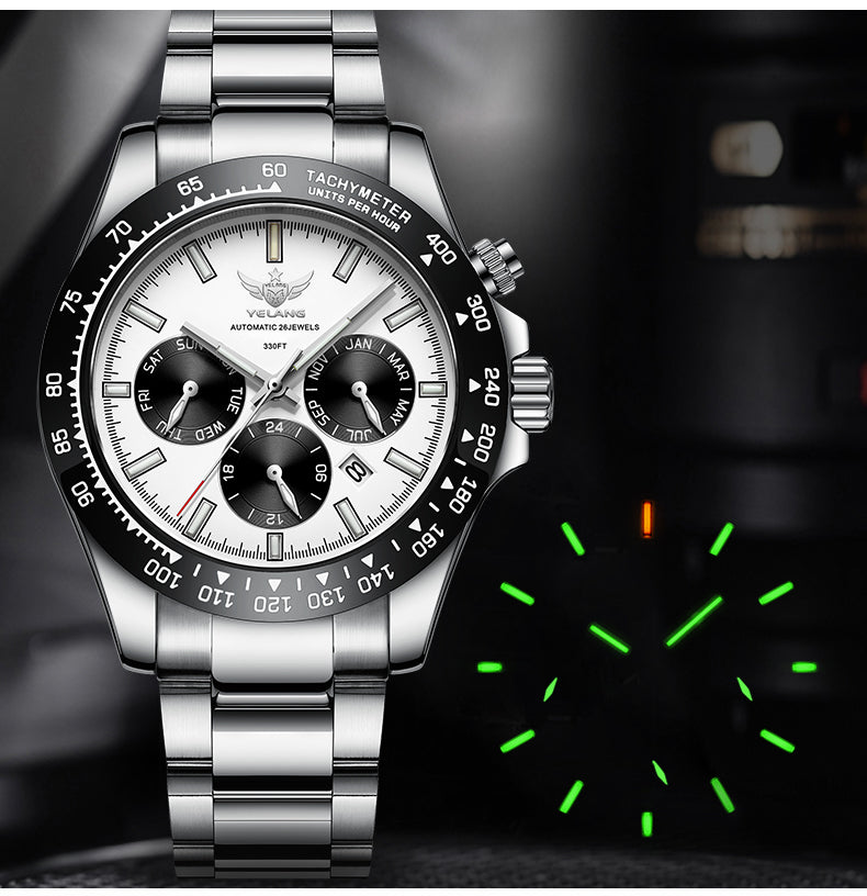 V1033 Multi-Function Automatic Watch | Miyota 9120 Movement, Sapphire Crystal, Exhibition Case Back