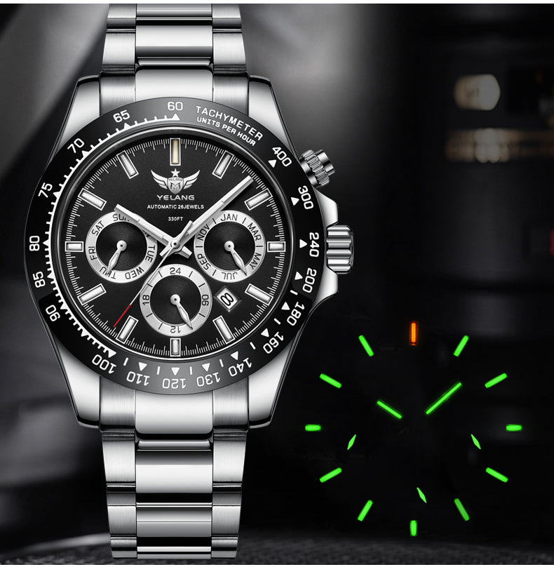 V1033 Multi-Function Automatic Watch | Miyota 9120 Movement, Sapphire Crystal, Exhibition Case Back