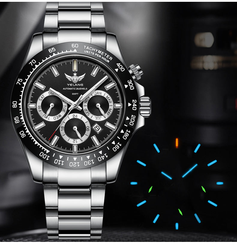 V1033 Multi-Function Automatic Watch | Miyota 9120 Movement, Sapphire Crystal, Exhibition Case Back