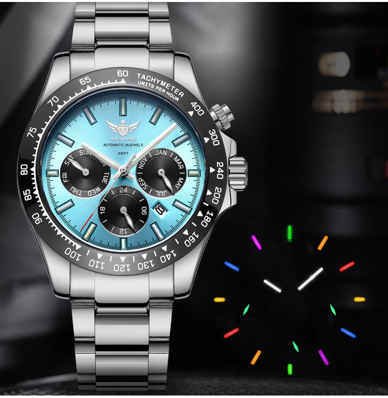 V1033 Multi-Function Automatic Watch | Miyota 9120 Movement, Sapphire Crystal, Exhibition Case Back