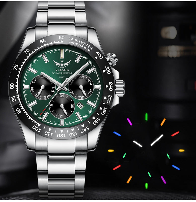 V1033 Multi-Function Automatic Watch | Miyota 9120 Movement, Sapphire Crystal, Exhibition Case Back