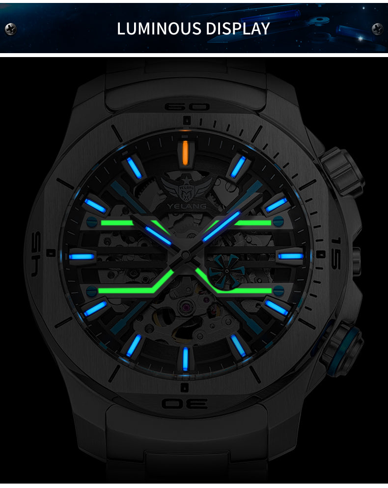 YELANG V1034 Men's Automatic Watch 44mm Japan Miyota 8N40 Movement T100 Luminous 300M Waterproof Sapphire Watchfor Men Reloj