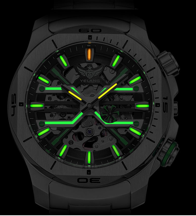 YELANG V1034 Men's Automatic Watch 44mm Japan Miyota 8N40 Movement T100 Luminous 300M Waterproof Sapphire Watchfor Men Reloj