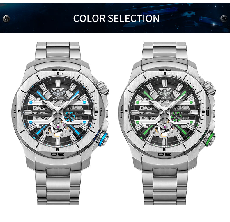 YELANG V1034 Men's Automatic Watch 44mm Japan Miyota 8N40 Movement T100 Luminous 300M Waterproof Sapphire Watchfor Men Reloj