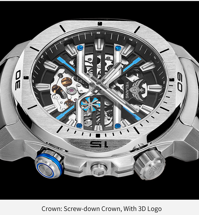 YELANG V1034 Men's Automatic Watch 44mm Japan Miyota 8N40 Movement T100 Luminous 300M Waterproof Sapphire Watchfor Men Reloj