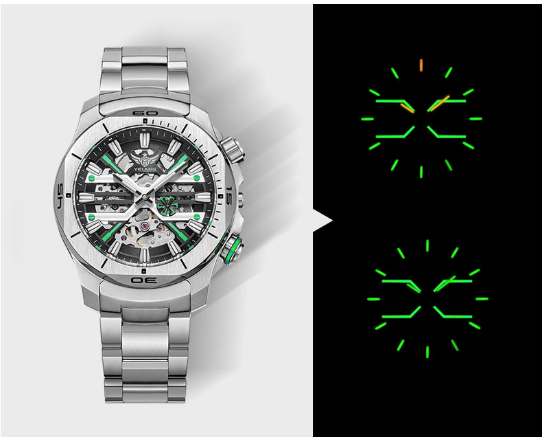 YELANG V1034 Men's Automatic Watch 44mm Japan Miyota 8N40 Movement T100 Luminous 300M Waterproof Sapphire Watchfor Men Reloj