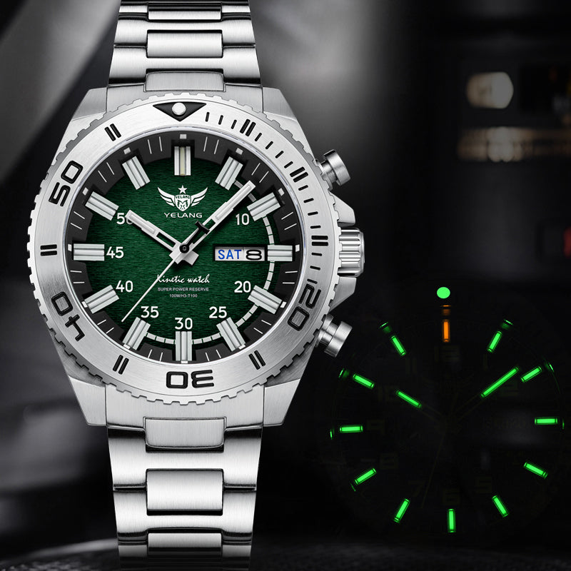Yelang V1035 44mm Men Diving Watch Human Kinetic Energy Watch Brand 100m Waterproof Watches luminous T100 Japan PX83 Sapphire 2 sold byYelang Watch Offcial... (4.9 | 429 sold )