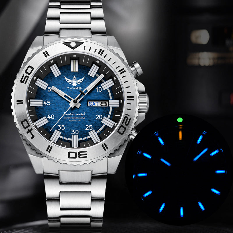 Yelang V1035 44mm Men Diving Watch Human Kinetic Energy Watch Brand 100m Waterproof Watches luminous T100 Japan PX83 Sapphire 2 sold byYelang Watch Offcial... (4.9 | 429 sold )