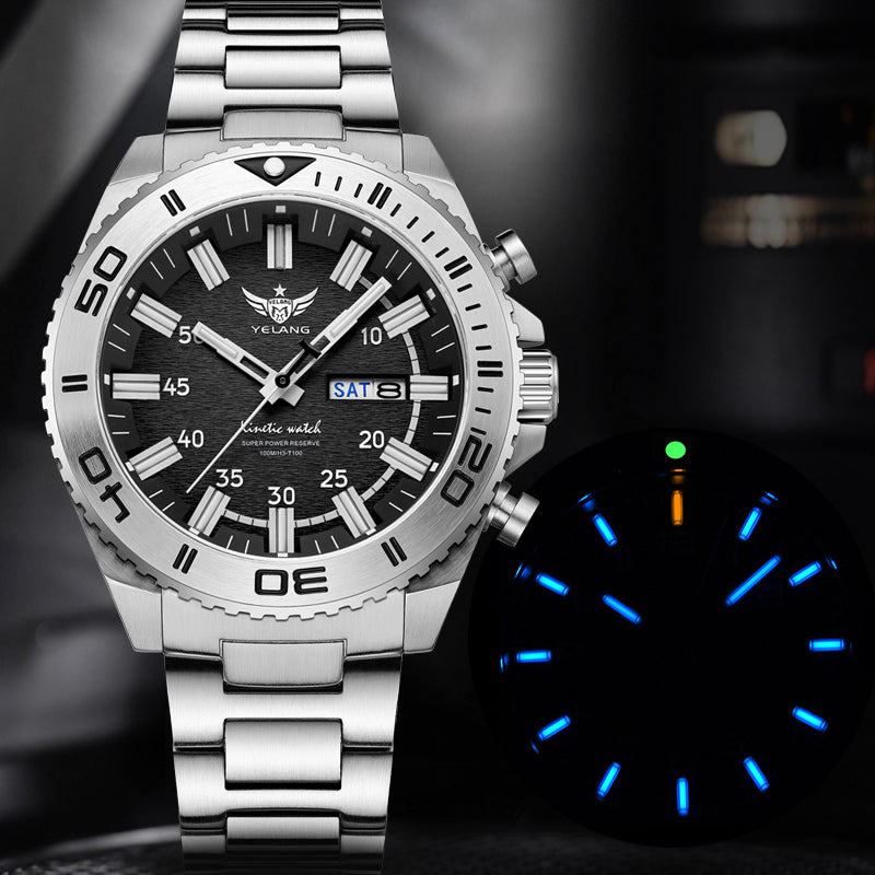Yelang V1035 44mm Men Diving Watch Human Kinetic Energy Watch Brand 100m Waterproof Watches luminous T100 Japan PX83 Sapphire 2 sold byYelang Watch Offcial... (4.9 | 429 sold )
