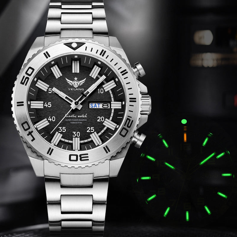 Yelang V1035 44mm Men Diving Watch Human Kinetic Energy Watch Brand 100m Waterproof Watches luminous T100 Japan PX83 Sapphire 2 sold byYelang Watch Offcial... (4.9 | 429 sold )