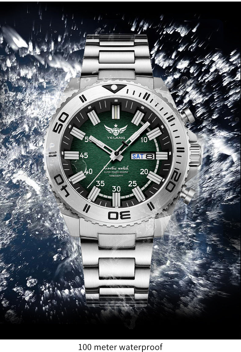 Yelang V1035 44mm Men Diving Watch Human Kinetic Energy Watch Brand 100m Waterproof Watches luminous T100 Japan PX83 Sapphire 2 sold byYelang Watch Offcial... (4.9 | 429 sold )