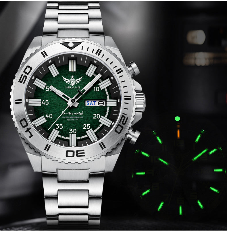 Yelang V1035 44mm Men Diving Watch Human Kinetic Energy Watch Brand 100m Waterproof Watches luminous T100 Japan PX83 Sapphire 2 sold byYelang Watch Offcial... (4.9 | 429 sold )