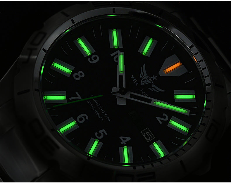 YELANG V1036S 42mm Men Quartz Watch Luminous 10 Years Lithium swiss RONDA 715-Li Movement 30ATM 300m Waterproof Military Style