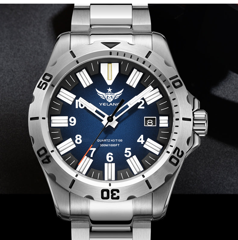 YELANG V1036S Men's Quartz Watch 42mm Swiss Ronda Movement 10-Year Battery Life 300M Waterproof Luminous Diver Watch Sapphire