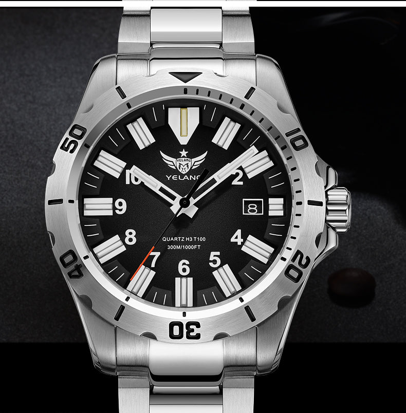YELANG V1036S Men's Quartz Watch 42mm Swiss Ronda Movement 10-Year Battery Life 300M Waterproof Luminous Diver Watch Sapphire