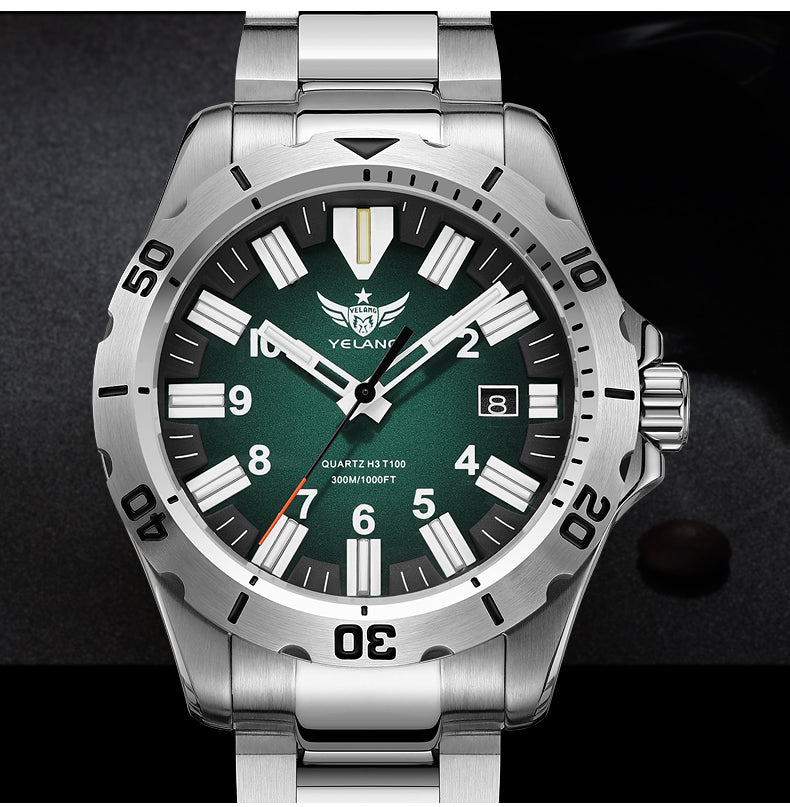 YELANG V1036S Men's Quartz Watch 42mm Swiss Ronda Movement 10-Year Battery Life 300M Waterproof Luminous Diver Watch Sapphire
