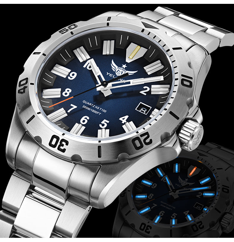 YELANG V1036S Men's Quartz Watch 42mm Swiss Ronda Movement 10-Year Battery Life 300M Waterproof Luminous Diver Watch Sapphire
