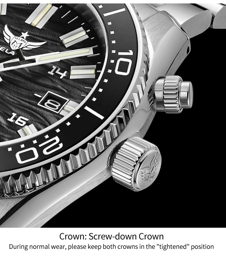 YELANG New V1038 40mm Men Diving Watch Human Kinetic Watch luminous Japan PX82 Sapphire 300m Waterproof Brand Men's Watch Reloj