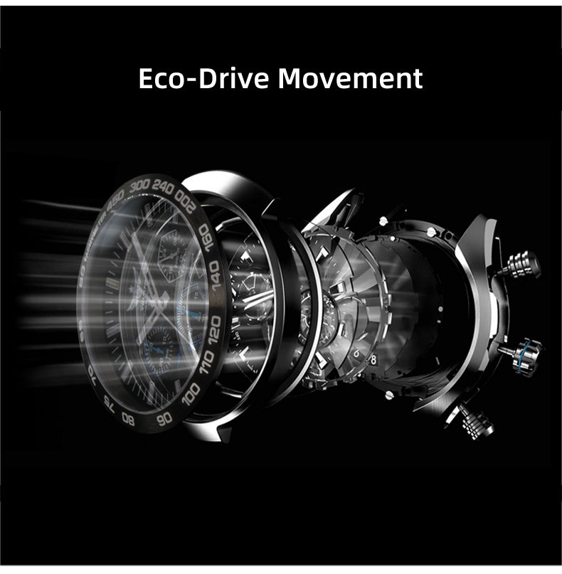 Yelang Watch 44mm V1215 Men Sports Watch Japan Eco-Drive VR42 Solar Diving Watch 100m Waterproof 10Bar Luminous watches for men