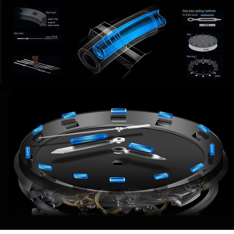 Yelang Watch 44mm V1215 Men Sports Watch Japan Eco-Drive VR42 Solar Diving Watch 100m Waterproof 10Bar Luminous watches for men