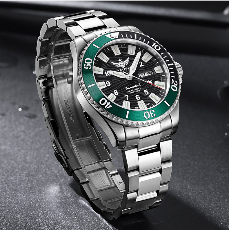 Yelang V1217 42mm Japan Eco-Drive Solar Watch Men's Watch 300M Diver Watch 30ATM Professional Waterproof Sapphire Luminous