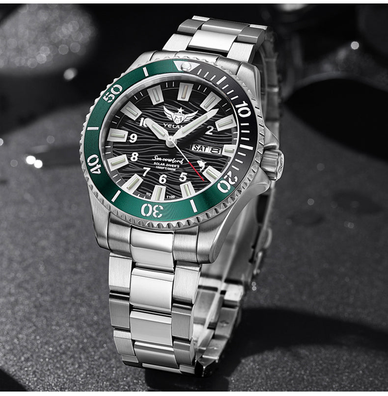 Yelang V1217 300m Diving Solar Watch Japan VS43 Swiss Super Luminous Water Ghost Waterproof Top Sapphire Aluminum Bezel Reloj
