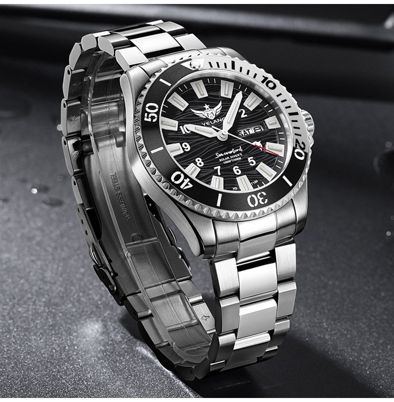Yelang V1217 42mm Japan Eco-Drive Solar Watch Men's Watch 300M Diver Watch 30ATM Professional Waterproof Sapphire Luminous