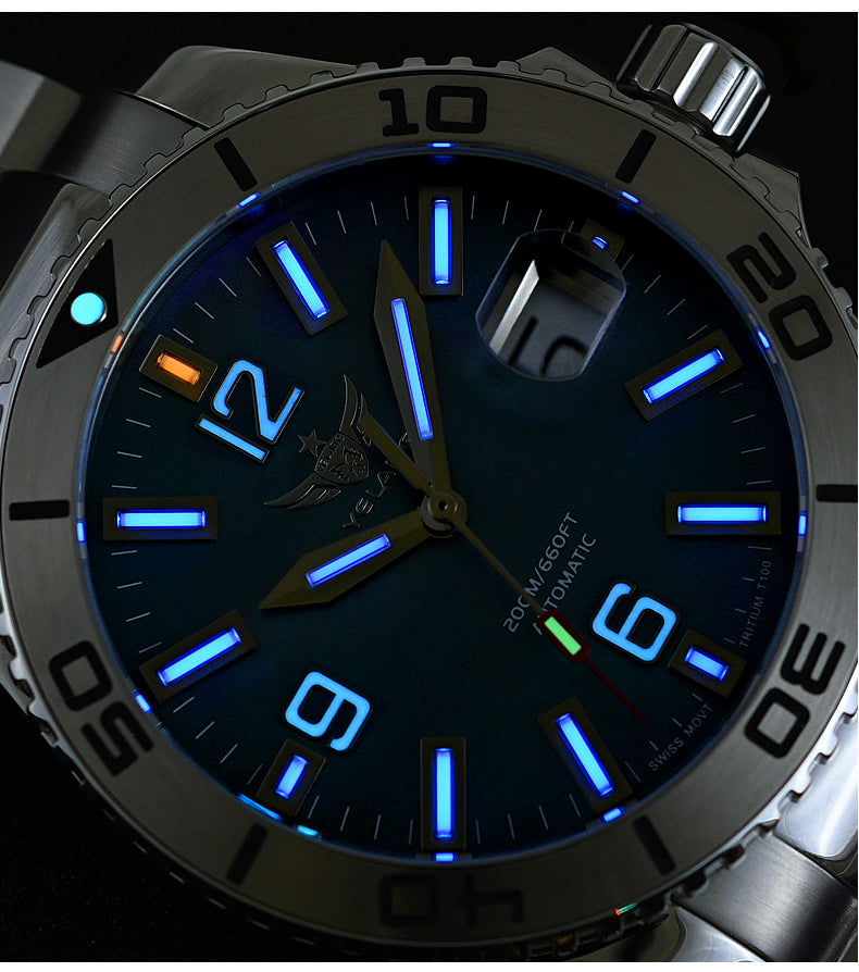 YELANG V5.3 42MM Men Automatic Mechanical Watch T100 Luminous 200M Diving Waterproof SW200 Movement Watch Sapphire 20Bar Reloj