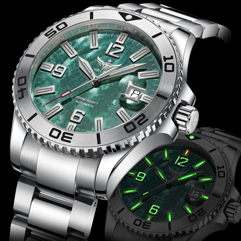 YELANG V5.3 42MM Men Automatic Mechanical Watch T100 Luminous 200M Diving Waterproof SW200 Movement Watch Sapphire 20Bar Reloj