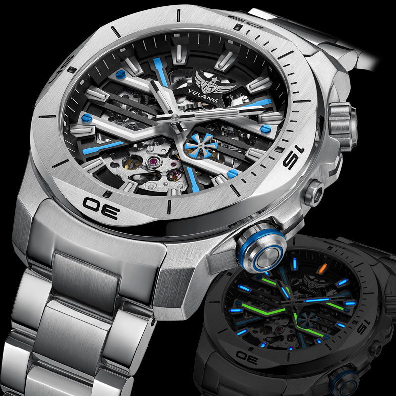YELANG V1034 Men's Automatic Watch 44mm Japan Miyota 8N40 Movement T100 Luminous 300M Waterproof Sapphire Watchfor Men Reloj