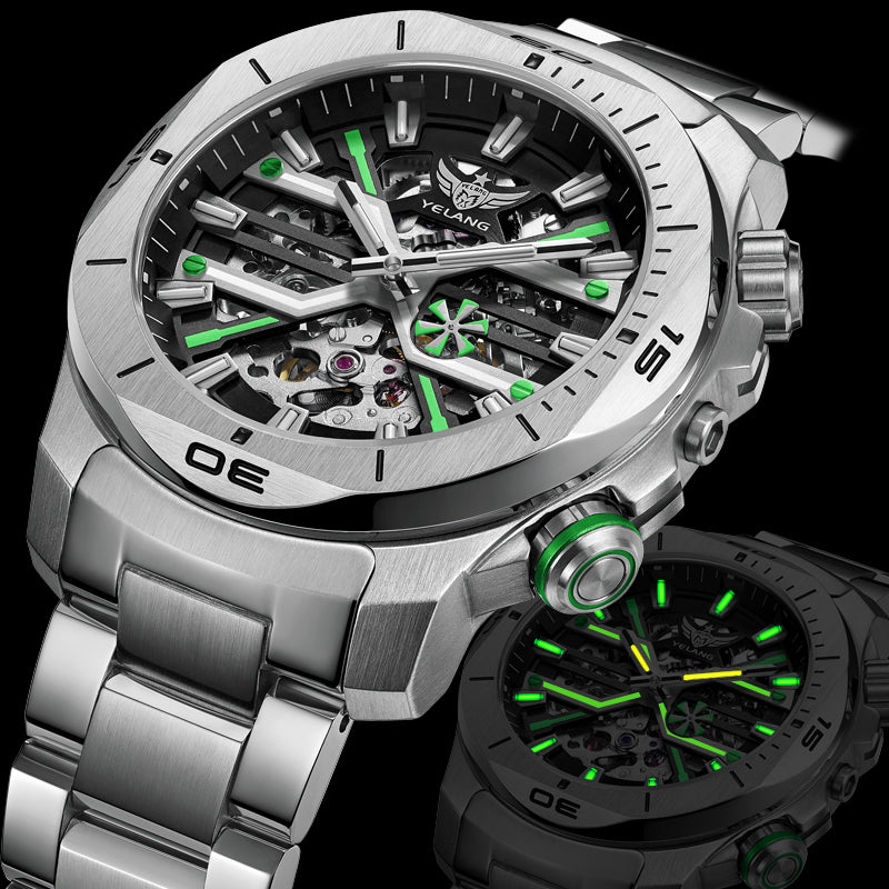 YELANG V1034 Men's Automatic Watch 44mm Japan Miyota 8N40 Movement T100 Luminous 300M Waterproof Sapphire Watchfor Men Reloj