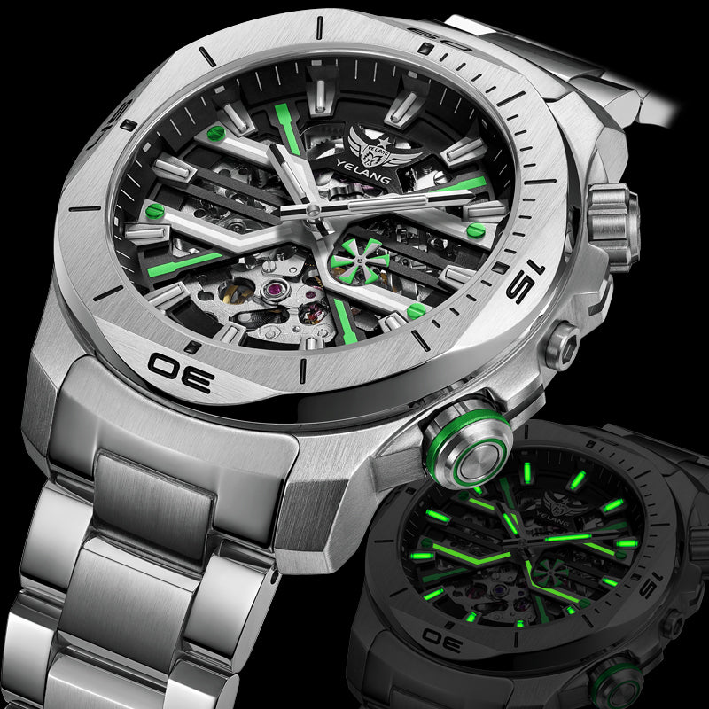 YELANG V1034 Men's Automatic Watch 44mm Japan Miyota 8N40 Movement T100 Luminous 300M Waterproof Sapphire Watchfor Men Reloj